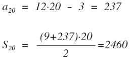 ejemplo de suma de progresión aritmética