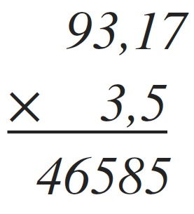 ejemplo de multiplicación de decimales