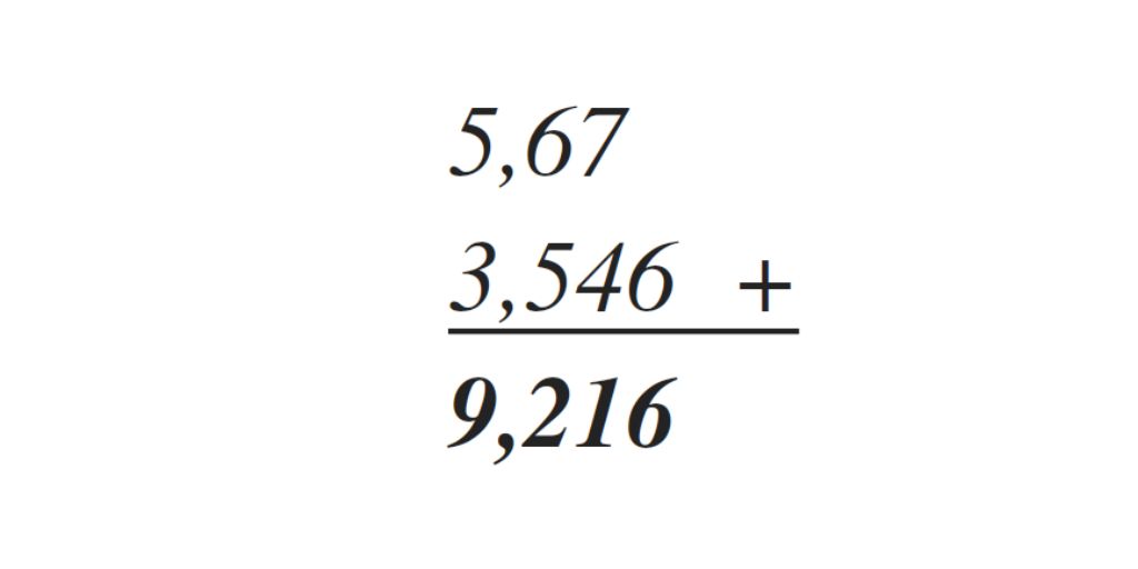 ejemplo de suma con decimales