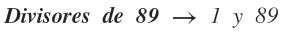 divisores de 89