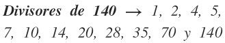 divisores de 140