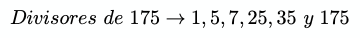 divisores de 175