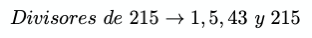 divisores de 215