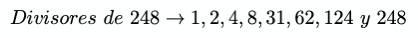 divisores de 248