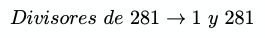divisores de 281