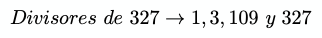 divisores de 327