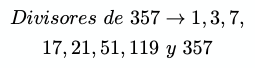 divisores de 357
